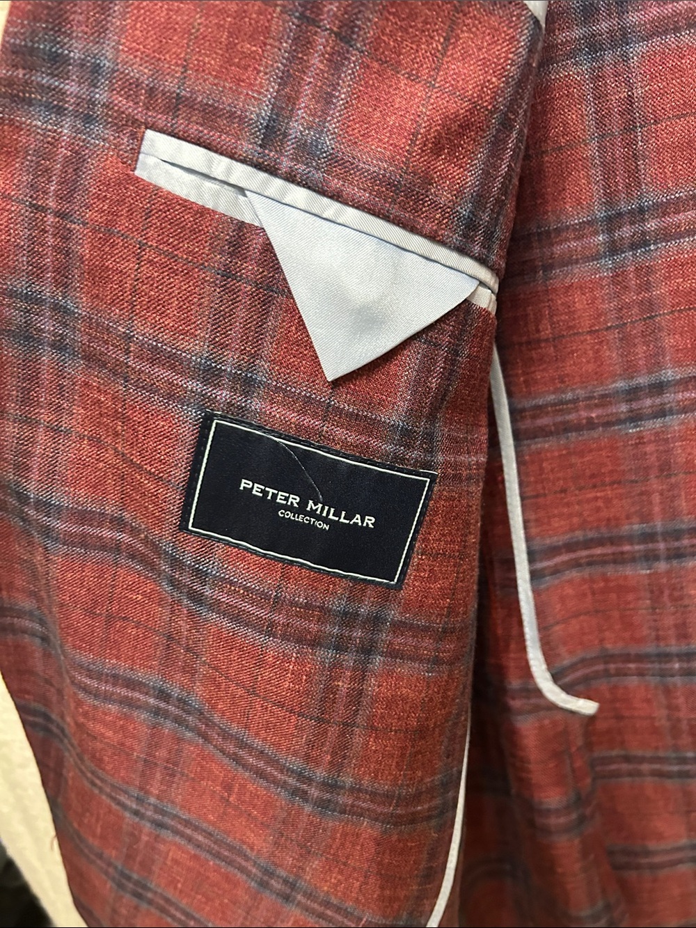 Peter Millar Red Plaid Sport Coat Blazer - Picture 2 of 8